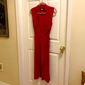 Reform Red Wrap Dress